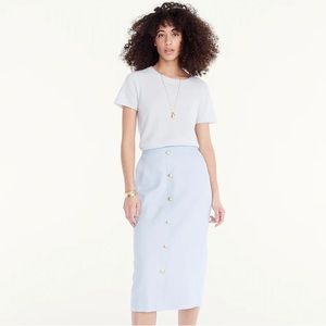 J. Crew Button-front No. 3 Pencil Skirt In Stretch Linen (Lowest Price!)